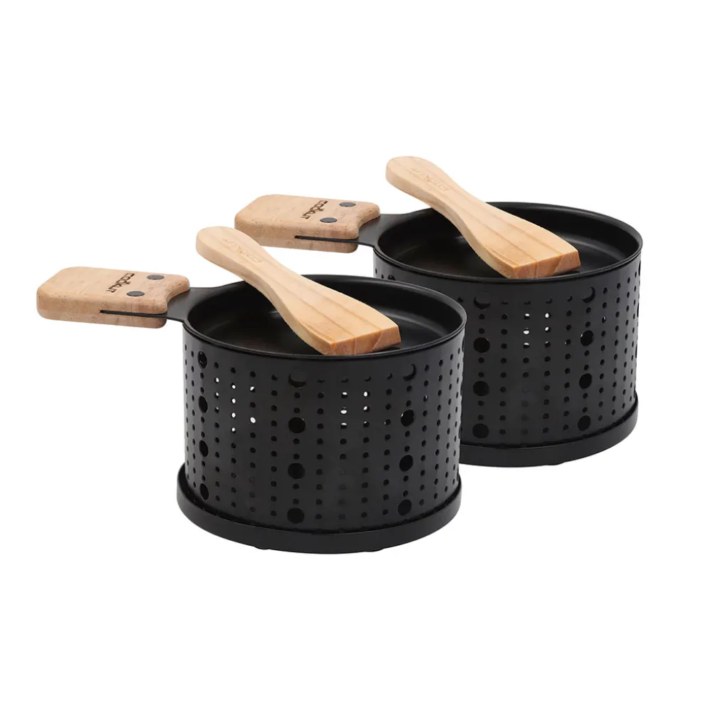 Appareil à raclette noir à la bougie pour 2