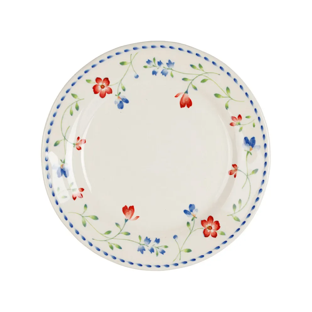 Assiette à dessert en faïence fleurs multicolores d20cm - Marinette