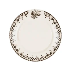Assiette à dessert en faïence anthracite d22.5cm - Damier