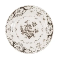 Assiette à dessert en faïence gris d20cm - clothilde