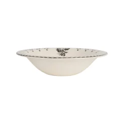 Assiette creuse en faïence anthracite d20cm - Damier