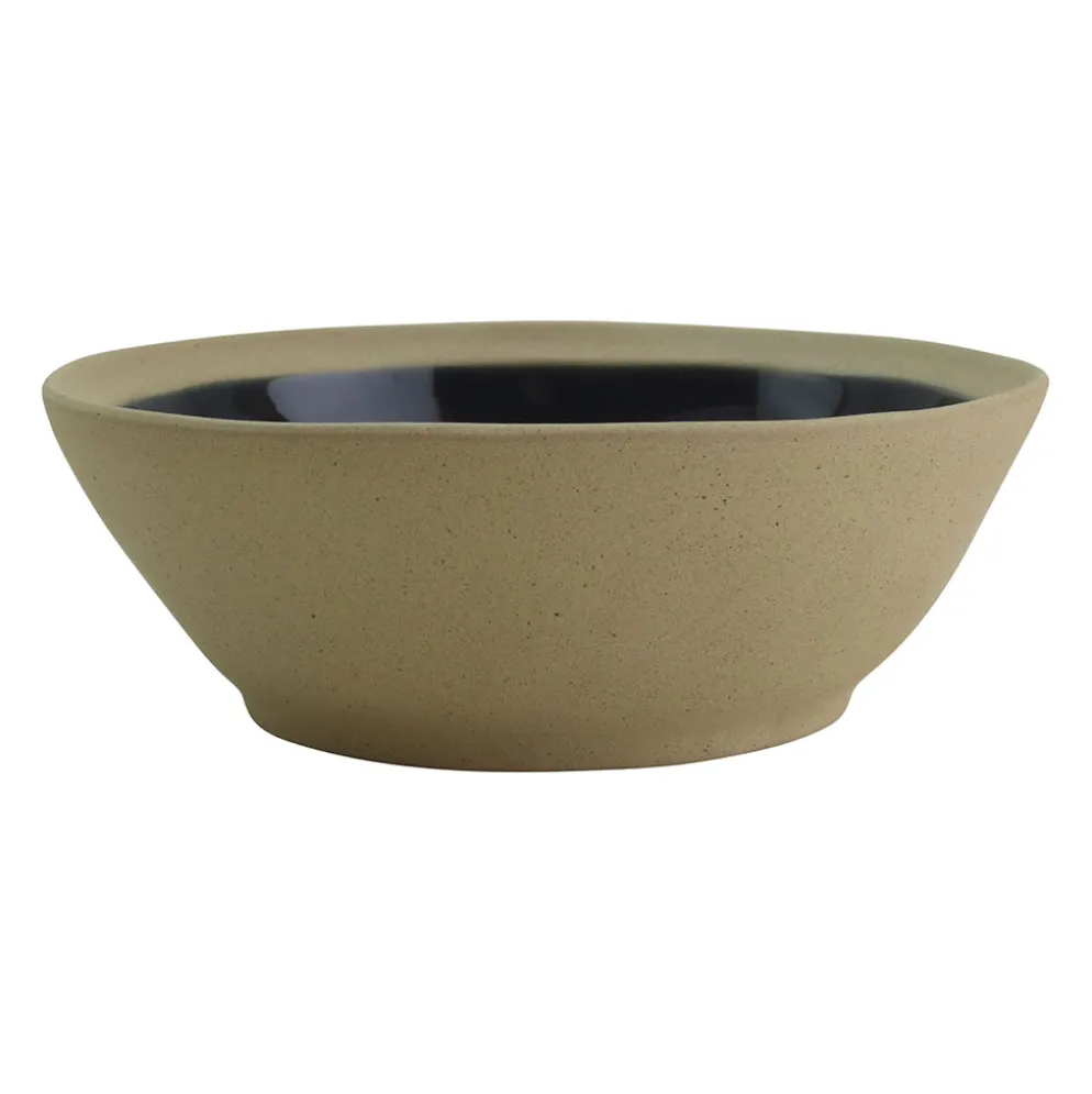Assiette creuse en grès bleu marine d18cm - Jade