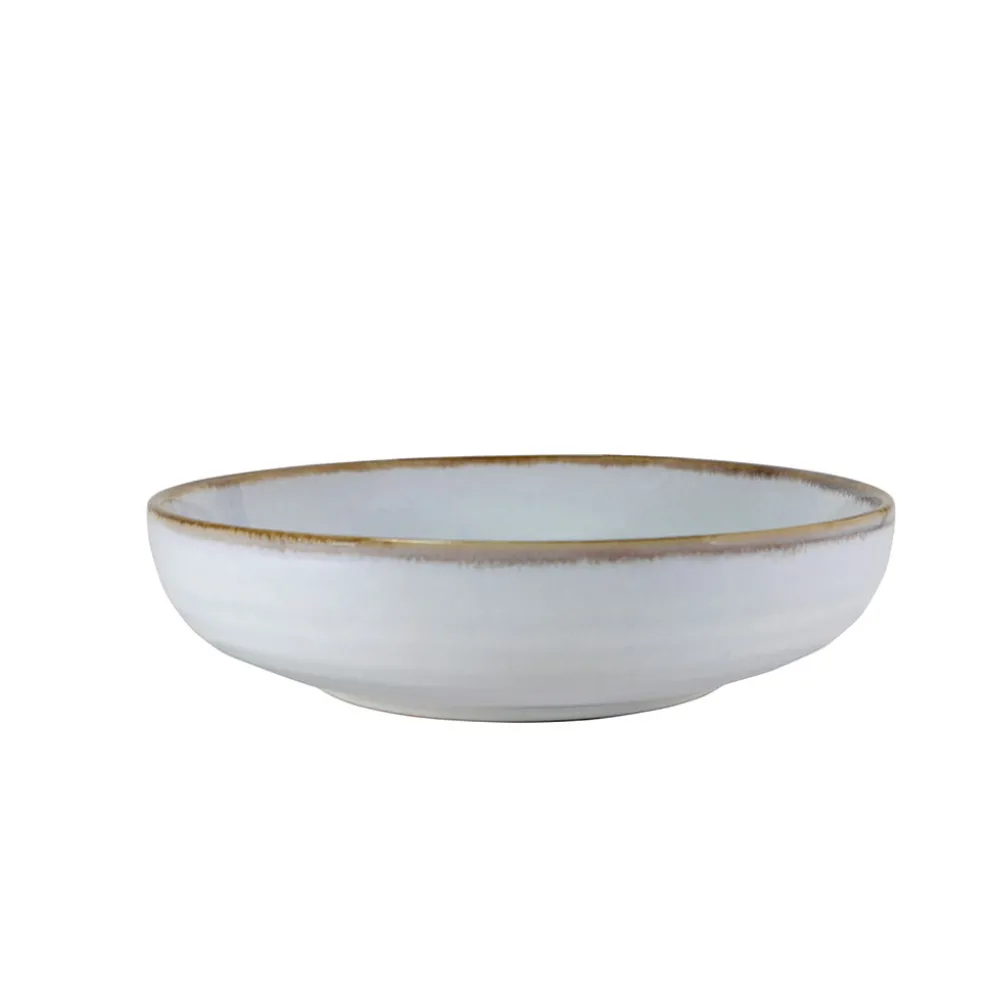 Assiette creuse en grès nacré d19cm - Nori