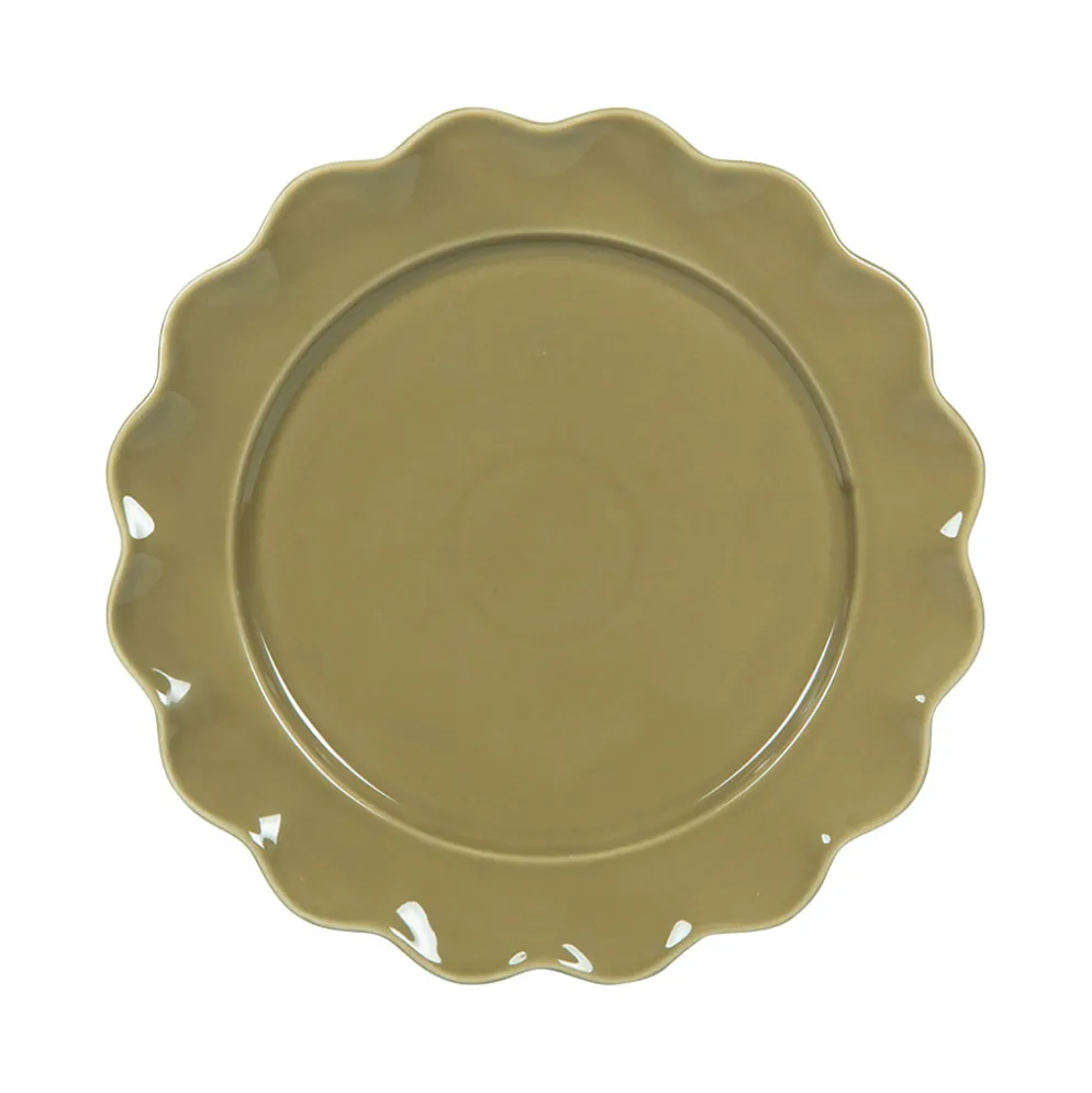 Assiette plate en grès vert d27cm - Agra