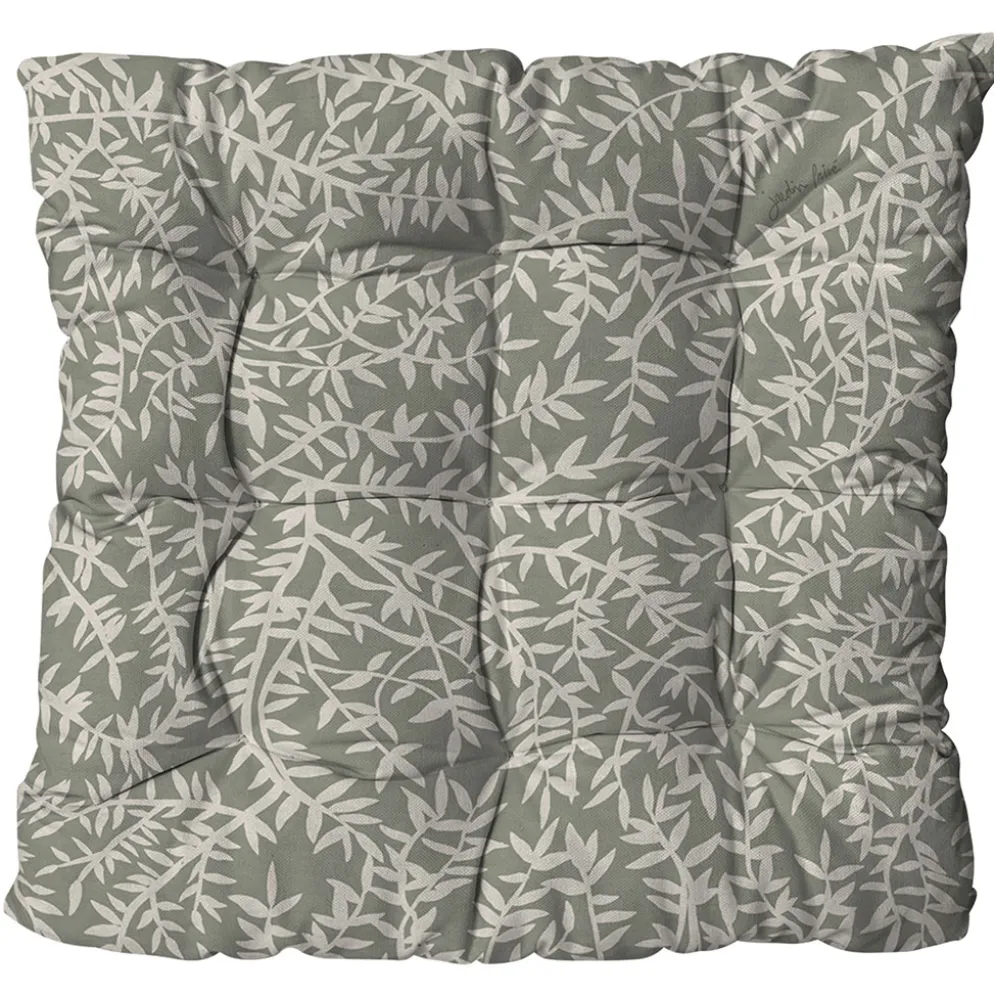 Assise extérieure matelassée en coton vert 46x46cm - Cueillette