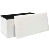 Banc coffre pliable en tissu côtelé beige - Scarlett