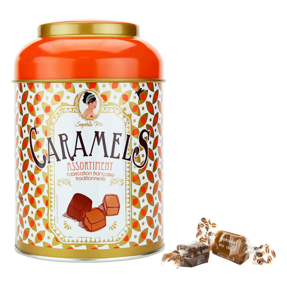 Boite métal caramels assortiment - 200gr