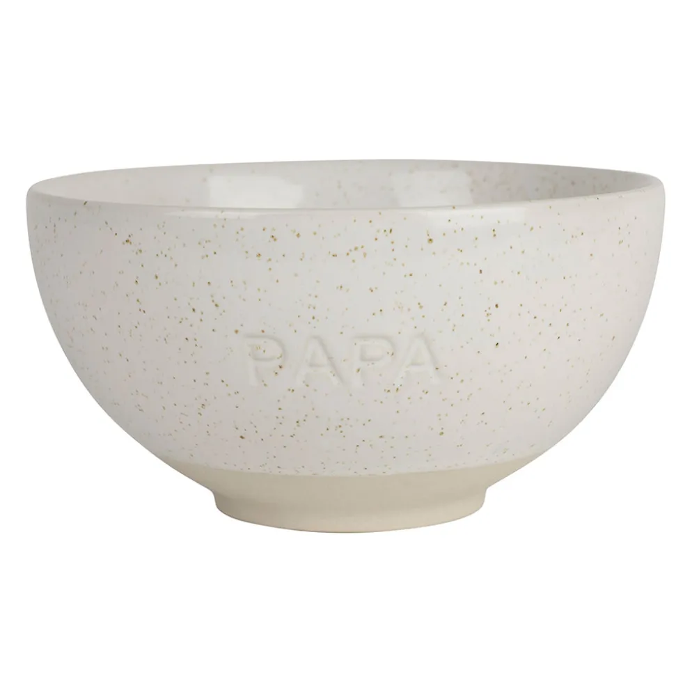 Bol papa en grès écru moucheté 70cl