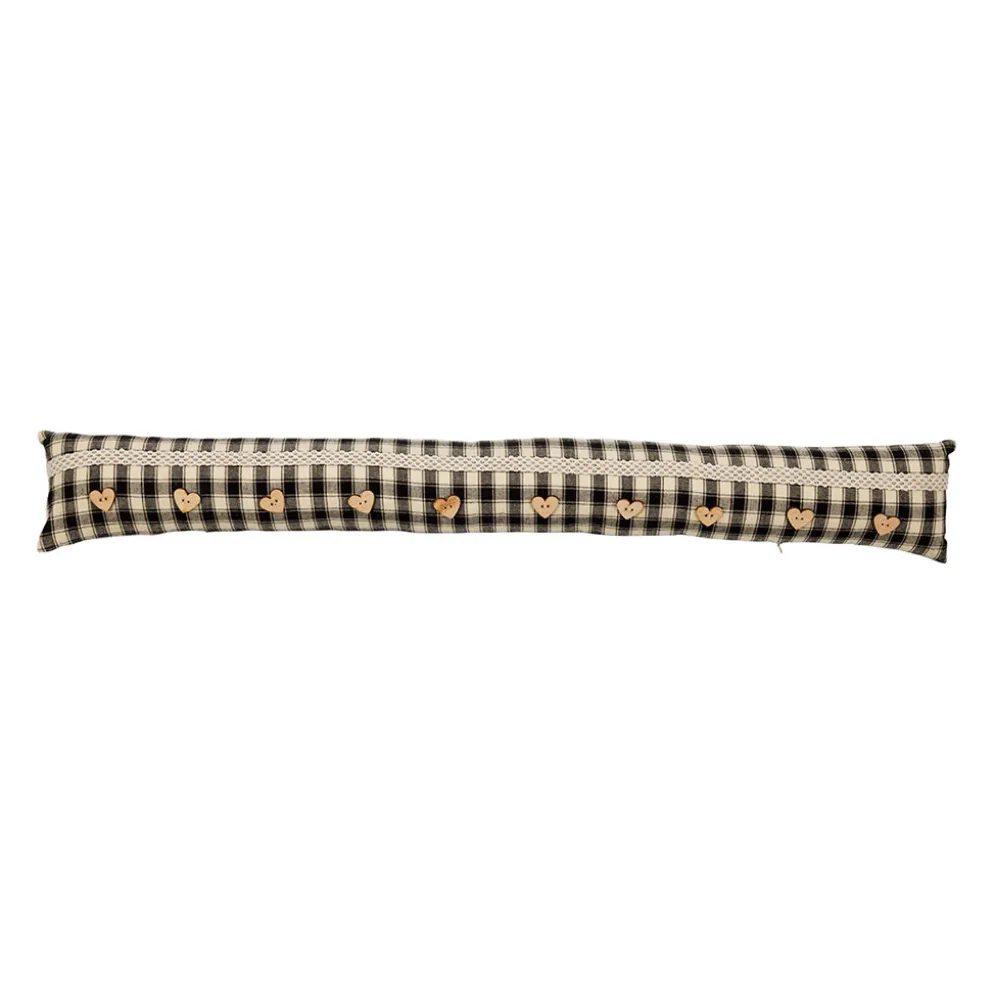 Boudin de porte en coton noir L90cm - Campagne