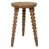 Bout de canapé rond en bois recyclé naturel d34cm - Campagne
