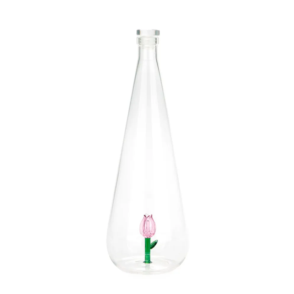 Bouteille tulipe en verre 1L - Botanical