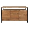 Buffet 3 portes en acacia et pieds en fer noir - Brooklyn