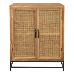 Buffet bas en sapin et bambou naturel L80cm - Tamba