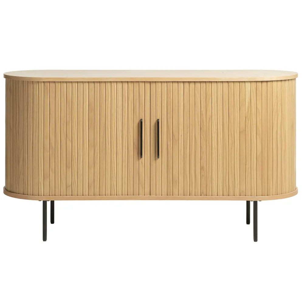 Buffet en placage chêne naturel 140x45cm - nola