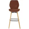Chaise de bar en tissu soft touch acajou h65cm - Keri