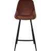 Chaise de bar en velours marron h67cm - Ben