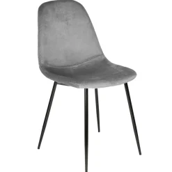 Chaise salle à manger en velours cotelé gris - Julia