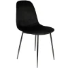 Chaise salle à manger en velours cotelé noir - Julia