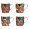 Coffret de 4 tasses en grès multicolore 35cl - Seguia