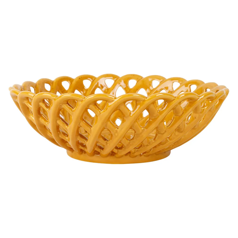 Coupe en grès moutarde d25cm - Colorea