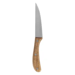 Couteau steak en inox et bois naturel - Ablis