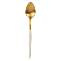 Cuillère à café en inox ivoire et doré - Barisa