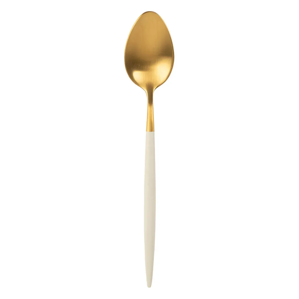 Cuillère en inox ivoire et doré - Barisa