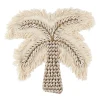 Deco murale palmier en coquillage blanc 31x31cm - Cauri