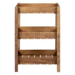 Desserte 3 niveaux en bois recyclé naturel h70cm - Campagne