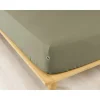 Drap housse en flanelle romarin 180x200cm - Candice