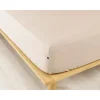Drap housse en flanelle sable 180x200cm - Candice