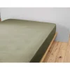 Drap housse romarin en gaze de coton 140x190cm - Gaia