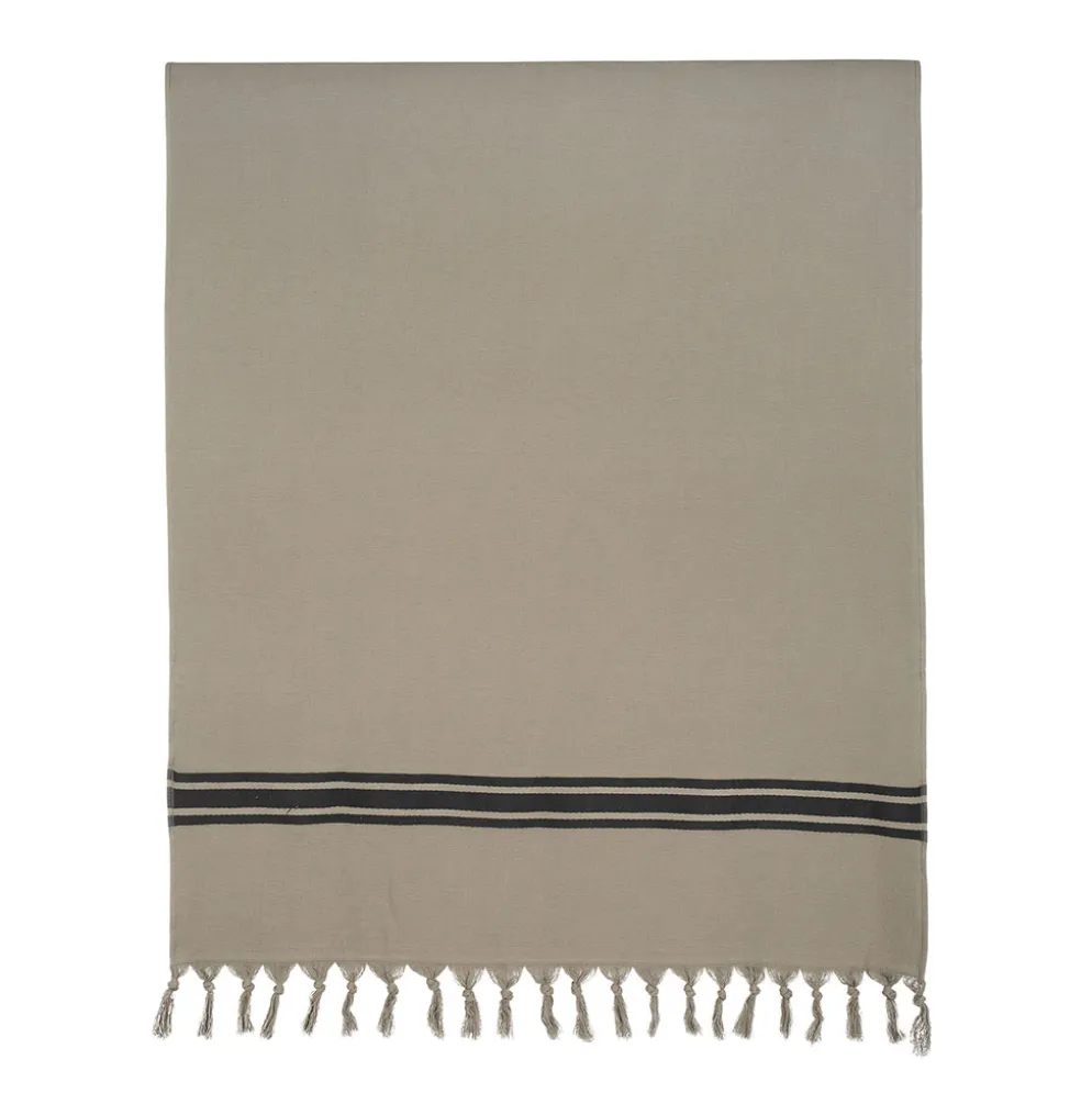 Drap plage en coton kaki 90x180cm - Tuitti