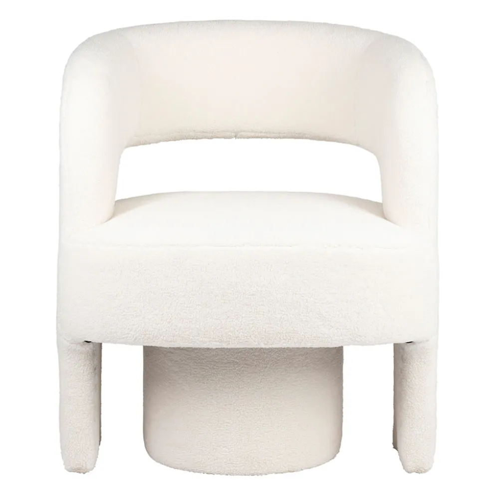 Fauteuil avec tabouret bouclette ecru - Organic