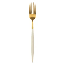 Fourchette en inox ivoire et doré - Barisa
