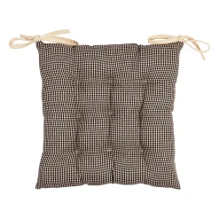 Galette de chaise carré en coton noir 40x40cm - Campagne
