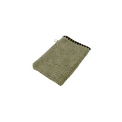 Gant de toilette en coton kaki 15x21cm - Issey