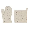 Gant manique en coton et lin naturel - P'tite Fleur