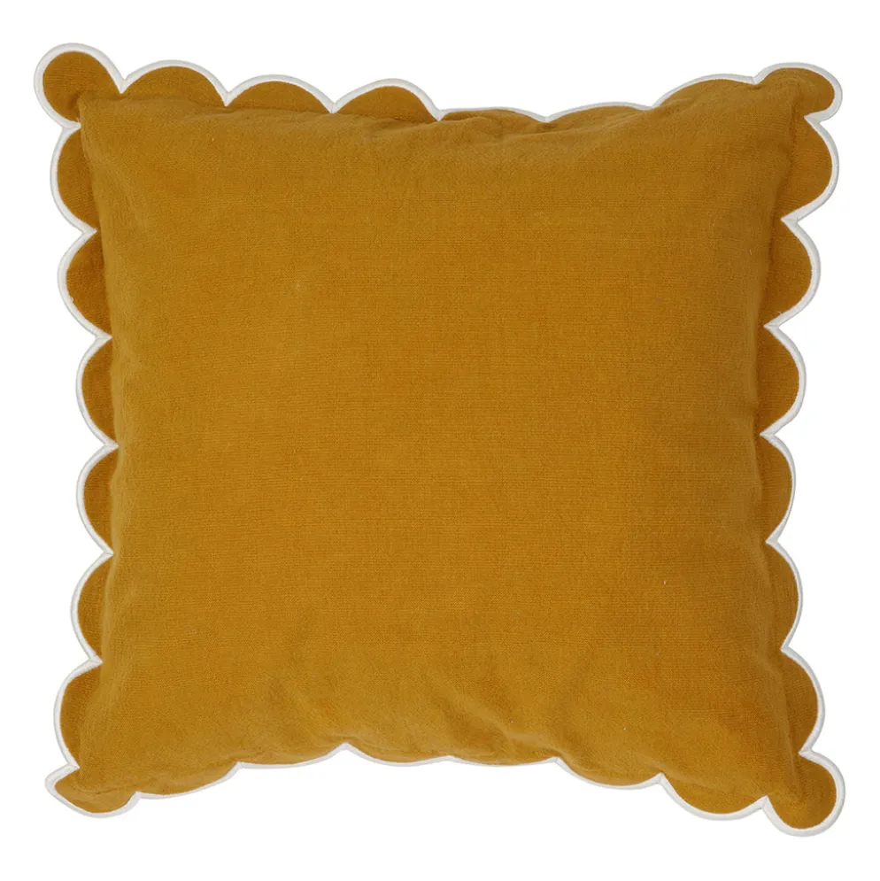 Housse de coussin en coton moutarde 45x45cm - Nomadea
