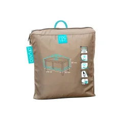 Housse de table de jardin rectangulaire taupe 170x110x60cm