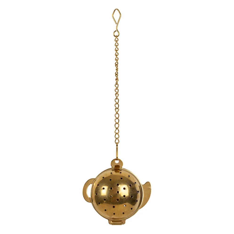 Infuseur chaine en inox doré - boule
