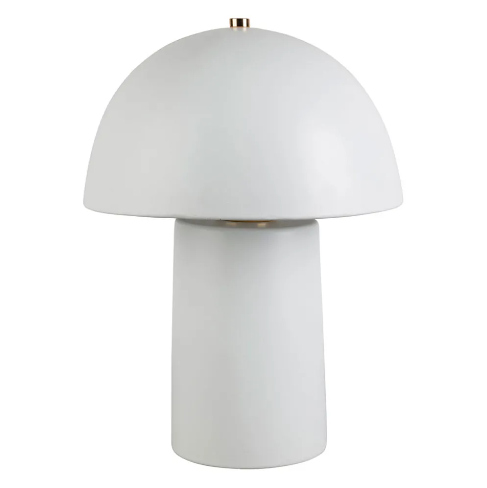Lampe champignon en céramique blanc h31cm E27 - Sand