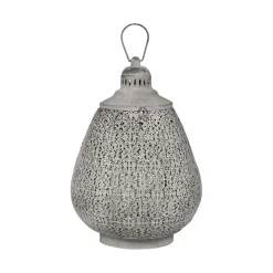 Lanterne orient grise en fer et verre