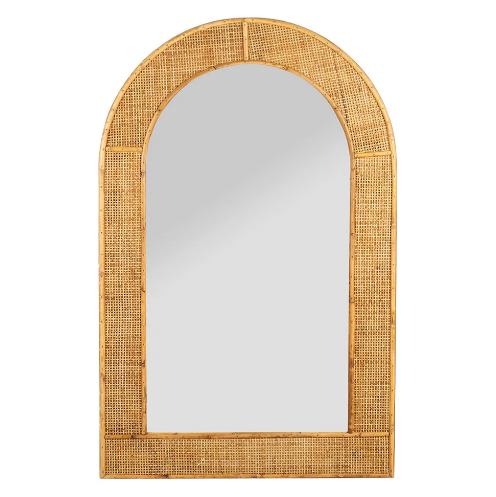 Miroir arrondie en rotin naturel - Tamba