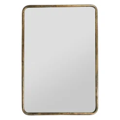 Miroir doré patiné en fer - Aziru