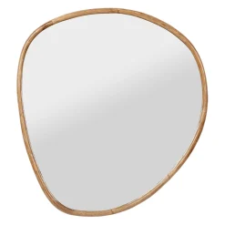 Miroir irrégulier en bois de manguier naturel 93x97cm -hervea