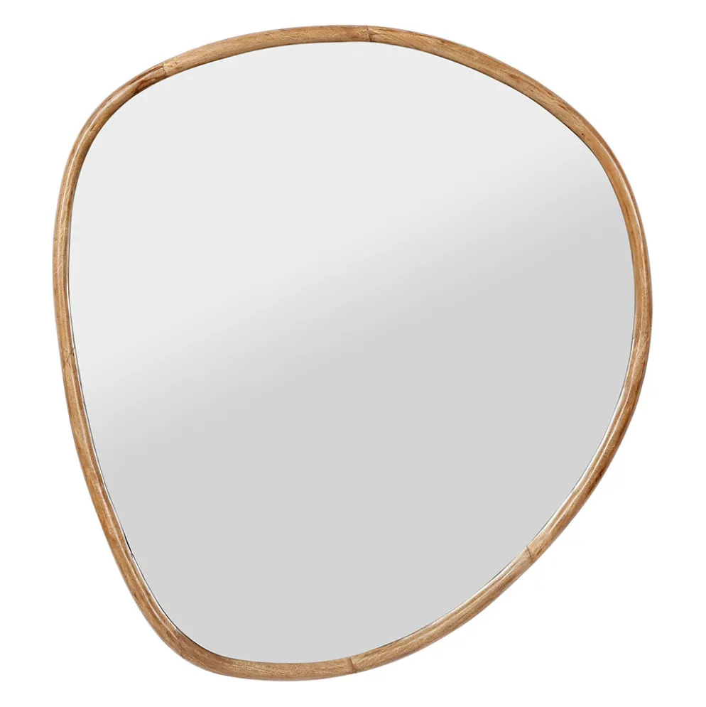 Miroir irrégulier en bois de manguier naturel 93x97cm -hervea