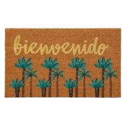Paillasson "bienvenido" en coco vert 73x43cm - Patchuca