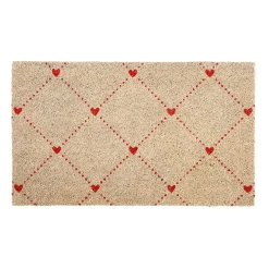 Paillasson en coco naturel et rouge 73x43cm - P'tit Cœur