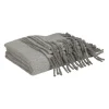 Plaid avec franges en tissu gris 170x130cm - Klosen